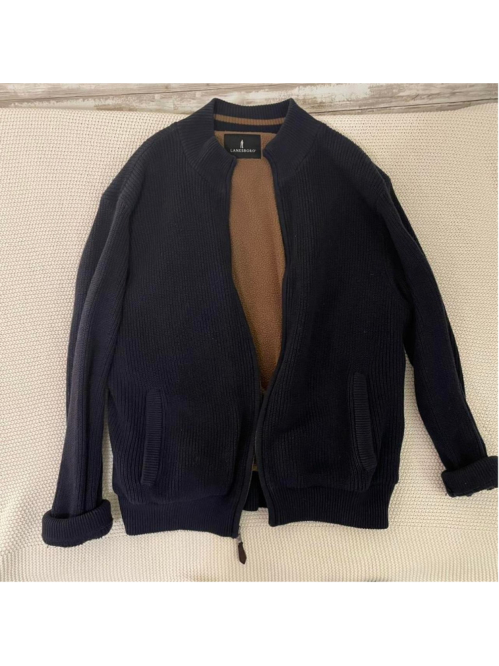 Lanesboro Blue Knit Sherpa lined Jacket